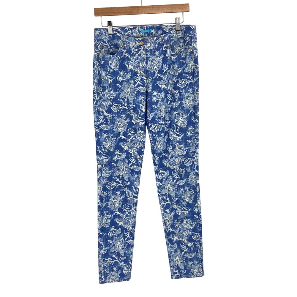 J.McLaughlin Buenavista Floral Peacock Print Jeans Size 6 Stretch Vintage